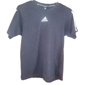 Adidas Black T Shirt with White Accent S